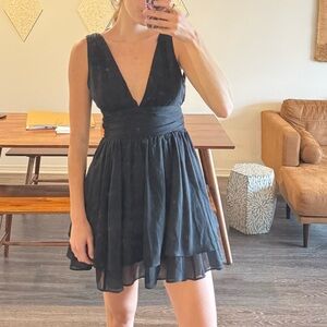 Abercrombie & Fitch Black V-Neck Mini Dress